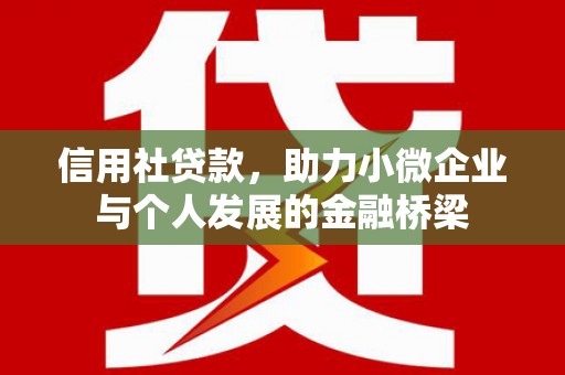 色达信用社贷款，助力小微企业与个人发展的金融桥梁