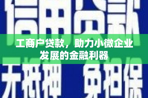 色达工商户贷款，助力小微企业发展的金融利器