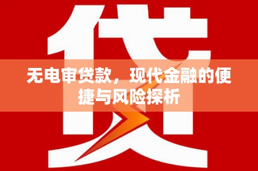 色达无电审贷款，现代金融的便捷与风险探析