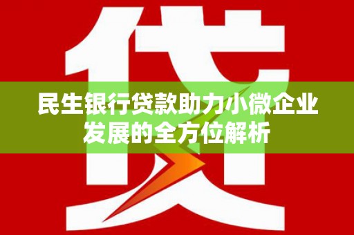 色达民生银行贷款助力小微企业发展的全方位解析