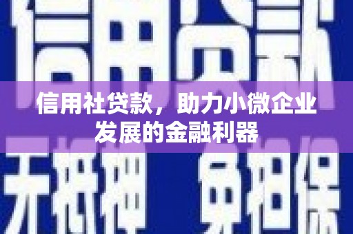 色达信用社贷款，助力小微企业发展的金融利器