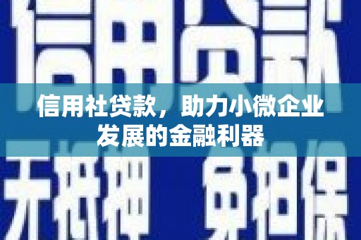 色达信用社贷款，助力小微企业发展的金融利器