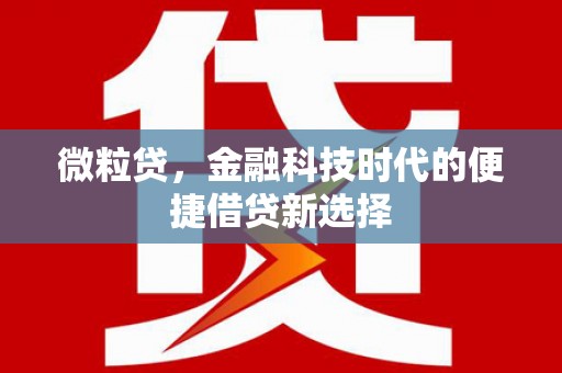 色达微粒贷，金融科技时代的便捷借贷新选择